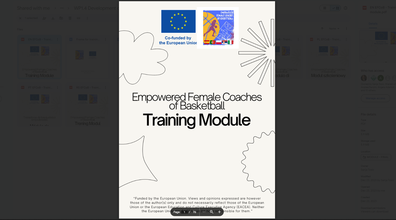 Training Module – Empowered Female Coaches of Basketball