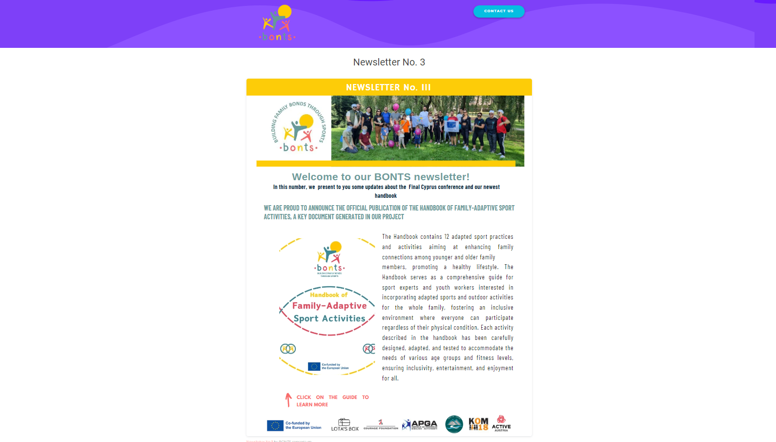 BONTS – Newsletter No.3